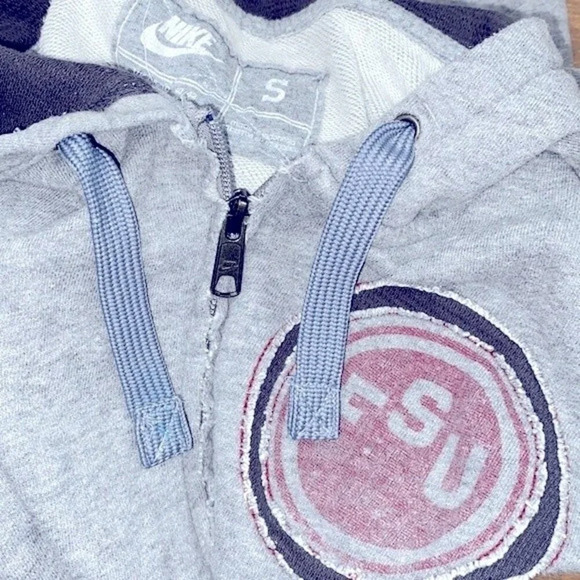 Nike FSU grey zippered hooded jacket size small organic cotton - Picture 5 of 8